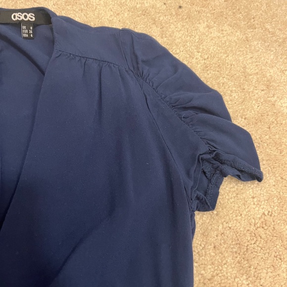 ASOS Royal Blue Size 4 V Neck Mini dress GUC - Picture 5 of 8